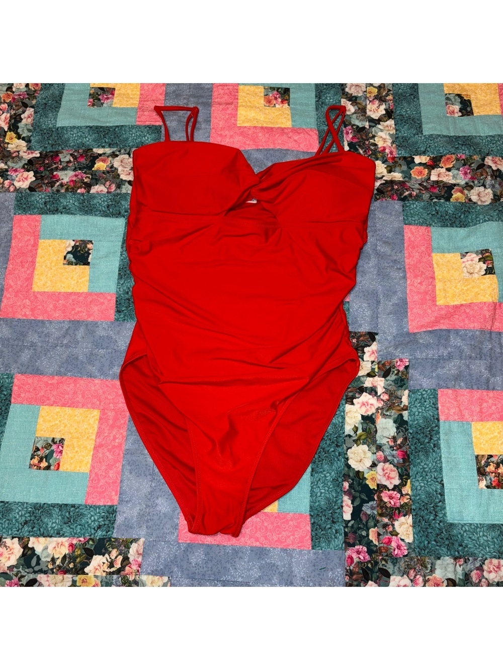 J.Crew Vibrant Red One-Piece Swimsuit Woman’s Size 16 Summer Comfort Stretch